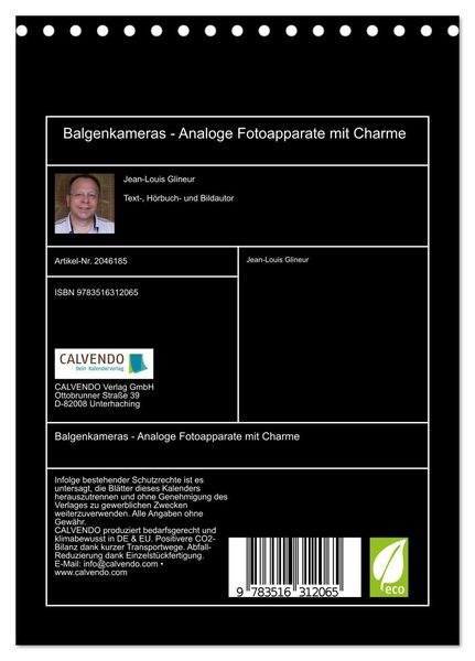 Produktbild: Balgenkameras - Analoge Fotoapparate mit Charme (Tischkalender 2026 DIN A5 hoch), CALVENDO Monatskalender