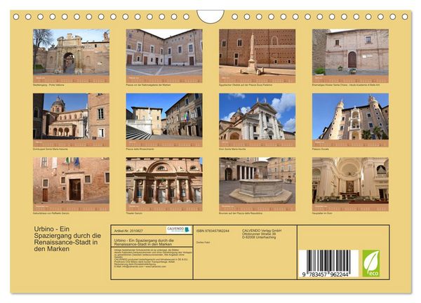 Produktbild: Urbino - Ein Spaziergang durch die Renaissance-Stadt in den Marken (Wandkalender 2026 DIN A4 quer), CALVENDO Monatskalender