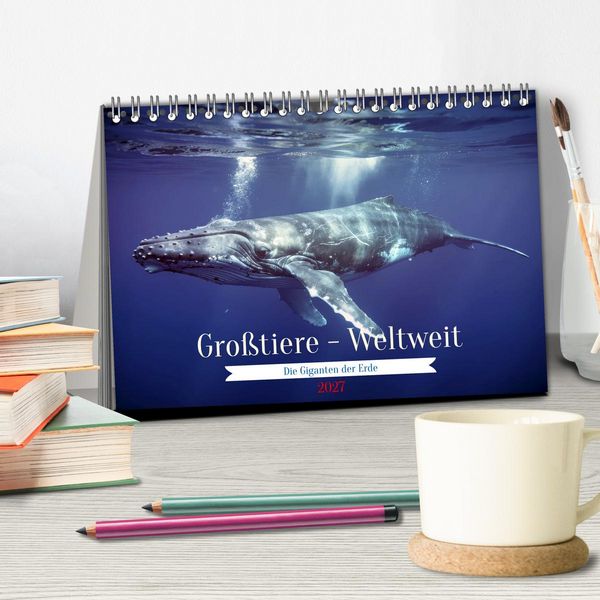 Produktbild: Gro&szlig;tiere - Weltweit (Tischkalender 2027 DIN A5 quer), CALVENDO Monatskalender