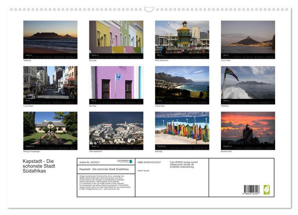 Produktbild: Kapstadt - Die schonste Stadt S&uuml;dafrikas (Wandkalender 2026 DIN A2 quer), CALVENDO Monatskalender