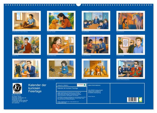 Produktbild: Kalender der kuriosen Feiertage (Wandkalender 2026 DIN A2 quer), CALVENDO Monatskalender