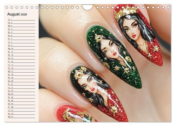 Produktbild: Kreative Nagelkunst. Ausdrucksstarke Designs und Farben (Wandkalender 2026 DIN A4 quer), CALVENDO Monatskalender