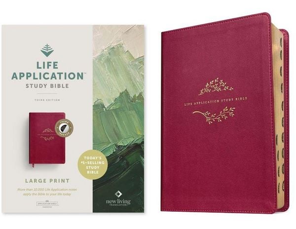 Produktbild: NLT Life Application Study Bible, Third Edition, Large Print (Red Letter, Leatherlike, Berry, Indexed)