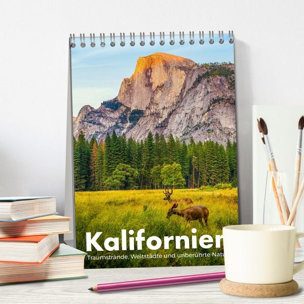 Produktbild: Kalifornien - Traumstr&auml;nde, Weltst&auml;dte und unber&uuml;hrte Natur (Tischkalender 2026 DIN A5 hoch), CALVENDO Monatskalender