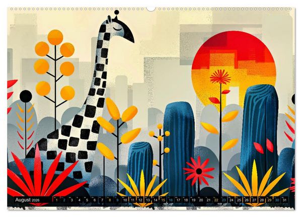 Produktbild: GIRAFFEN - Modern Art (hochwertiger Premium Wandkalender 2026 DIN A2 quer), Kunstdruck in Hochglanz