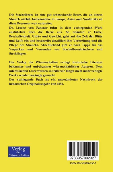 Produktbild: Versuch einer Monographie der Stachelbeeren
