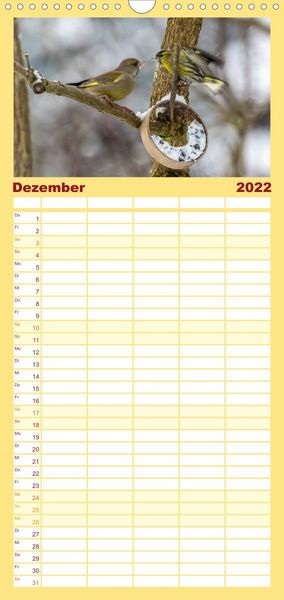 Produktbild: Familienplaner Gartenv&ouml;gel (Wandkalender 2022 , 21 cm x 45 cm, hoch)