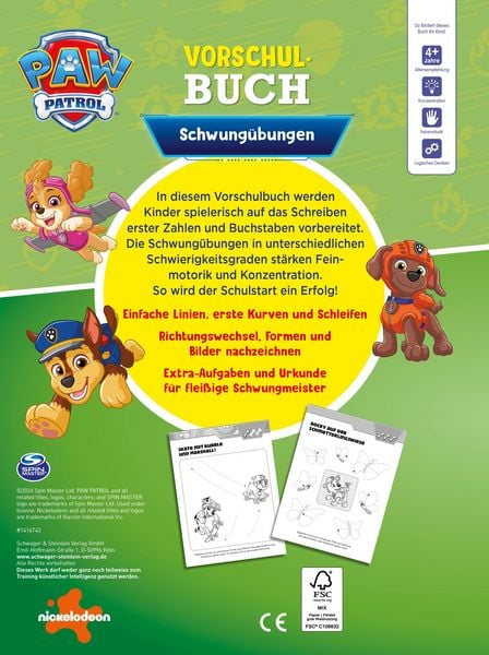 Produktbild: PAW Patrol Vorschulbuch Schwung&uuml;bungen