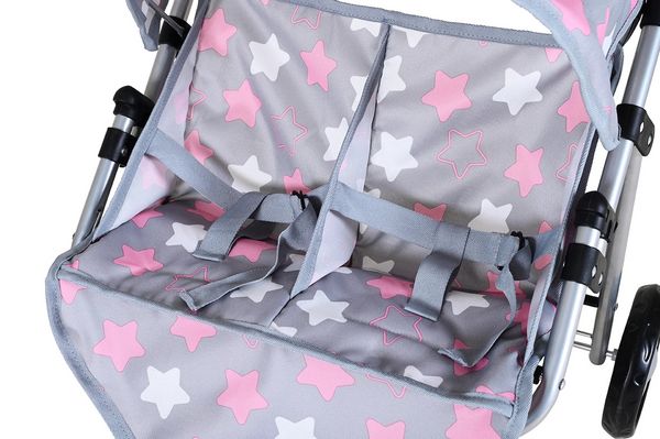 Produktbild: Knorrtoys 16744 - Zwillingspuppenwagen Duo Princess Grey, klappbar, Schieberh&ouml;he: 33-62cm