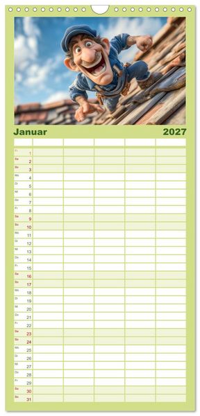 Produktbild: Familienplaner 2027 - Kaffee, Kabel, Katastrophen mit 5 Spalten (Wandkalender, 21 x 45 cm) CALVENDO