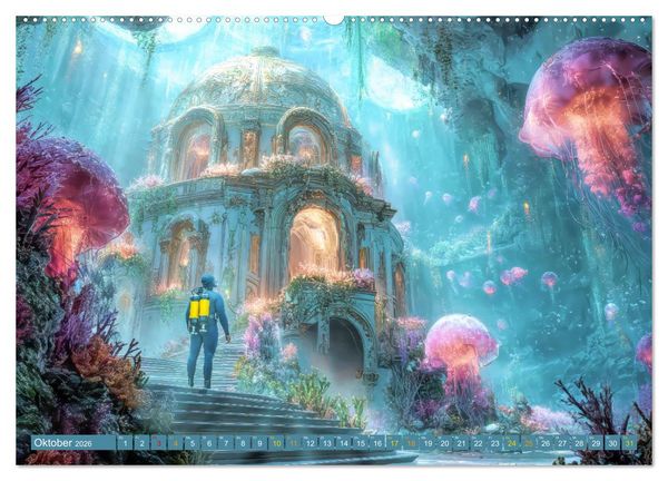 Produktbild: M&auml;rchenschl&ouml;sser - Imposante Fantasiepal&auml;ste (hochwertiger Premium Wandkalender 2026 DIN A2 quer), Kunstdruck in Hochglanz