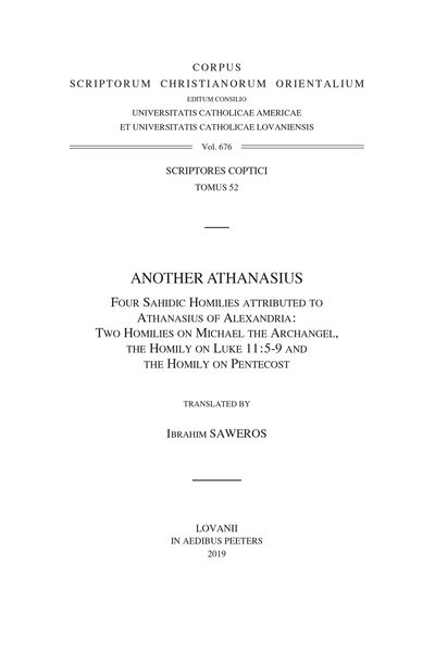 Produktbild: Another Athanasius. Four Sahidic Homilies Attributed to Athanasius of Alexandria