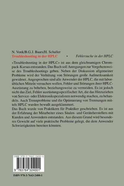 Produktbild: Troubleshooting in the HPLC