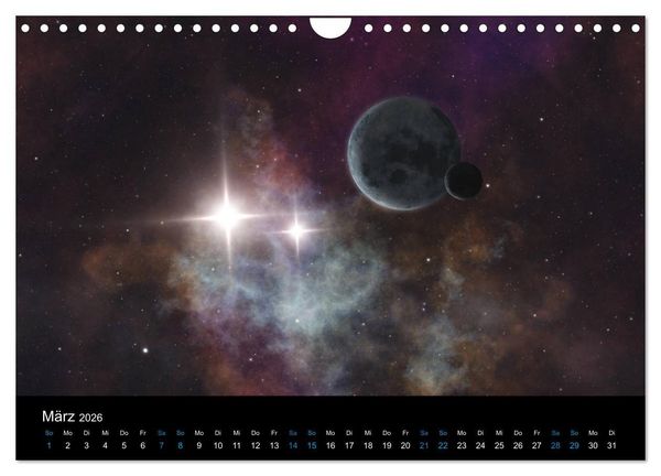 Produktbild: Weit entfernte unbekannte Welten (Wandkalender 2026 DIN A4 quer), CALVENDO Monatskalender