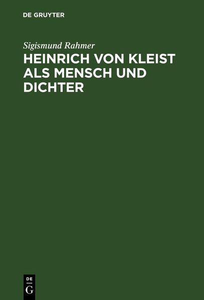 Produktbild: Heinrich von Kleist als Mensch und Dichter