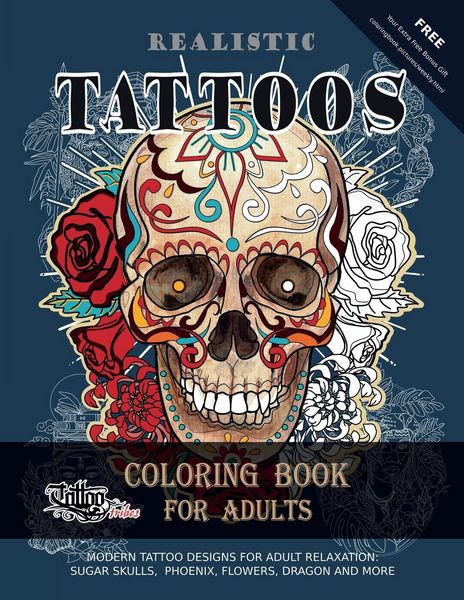 Produktbild: Realistic Tattoos Coloring Book for Adults