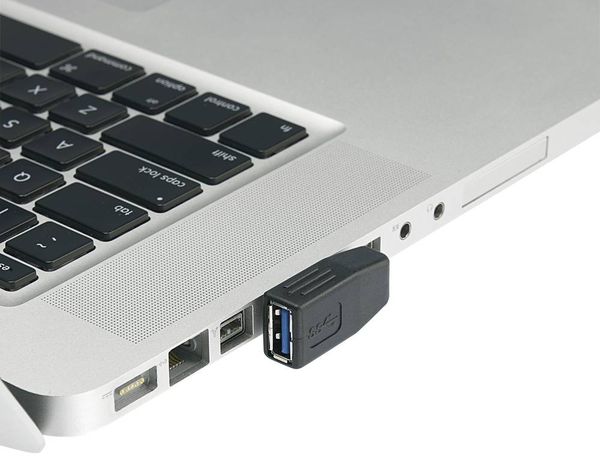 Renkforce USB 3.0 Adapter A-Stecker zu A-Buchse 90° seitlich nach links gewinkelt