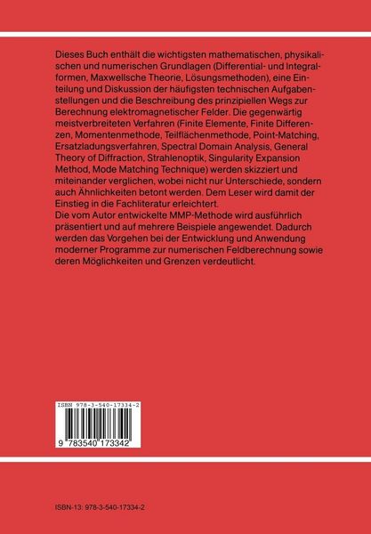 Produktbild: Numerische Berechnung elektromagnetischer Felder