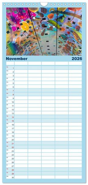 Produktbild: Familienplaner 2026 - Rotterdam - modern und pulsierend mit 5 Spalten (Wandkalender, 21 x 45 cm) CALVENDO