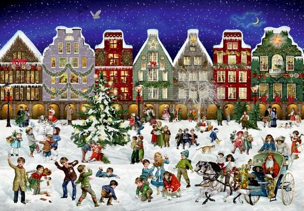 Produktbild: Puzzle-Adventskalender &ndash; Winterabend in der Stadt
