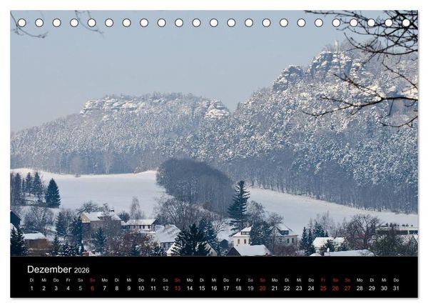 Produktbild: Die s&auml;chsische Schweiz 2026 (Tischkalender 2026 DIN A5 quer), CALVENDO Monatskalender
