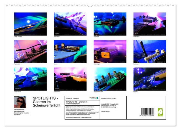 Produktbild: SPOTLIGHTS - Gitarren im Scheinwerferlicht (hochwertiger Premium Wandkalender 2026 DIN A2 quer), Kunstdruck in Hochglanz