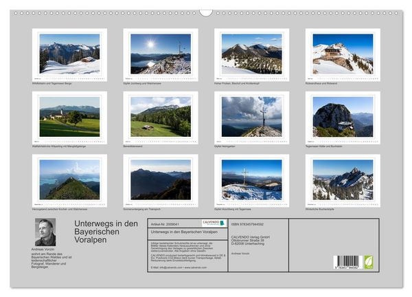 Produktbild: Unterwegs in den Bayerischen Voralpen (Wandkalender 2026 DIN A2 quer), CALVENDO Monatskalender