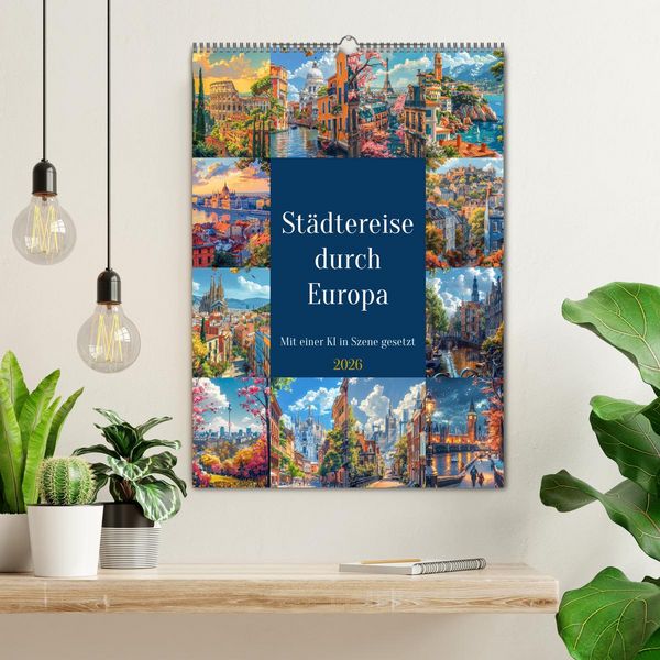 Produktbild: St&auml;dtereise durch Europa (Wandkalender 2026 DIN A2 hoch), CALVENDO Monatskalender