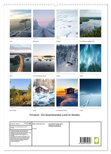 Produktbild: Finnland - Ein faszinierendes Land im Norden. (hochwertiger Premium Wandkalender 2026 DIN A2 hoch), Kunstdruck in Hochglanz