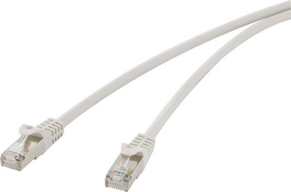 Renkforce RF-4724278 RJ45 Patchkabel CAT 5e F/UTP 5.00m Grau mit Rastnasenschutz 1St.