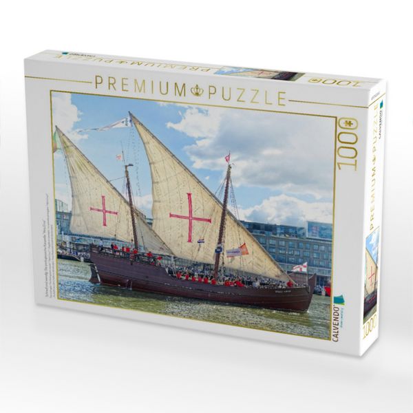 Produktbild: CALVENDO Puzzle Schnell und wendig: Die portugiesische Karavelle "Vera Cruz" | 1000 Teile Lege-Gr&ouml;&szlig;e 64x48cm Foto-Puzzle f&uuml;r gl&uuml;ckliche Stunden