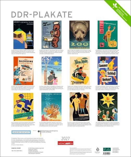 Produktbild: DDR-Plakate Edition Kalender 2027