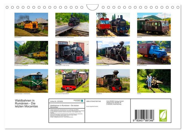 Produktbild: Waldbahnen in Rum&auml;nien - Die letzten Mocanitas (Wandkalender 2026 DIN A4 quer), CALVENDO Monatskalender