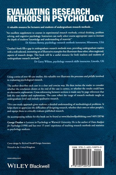 Produktbild: Evaluating Research Methods in Psychology