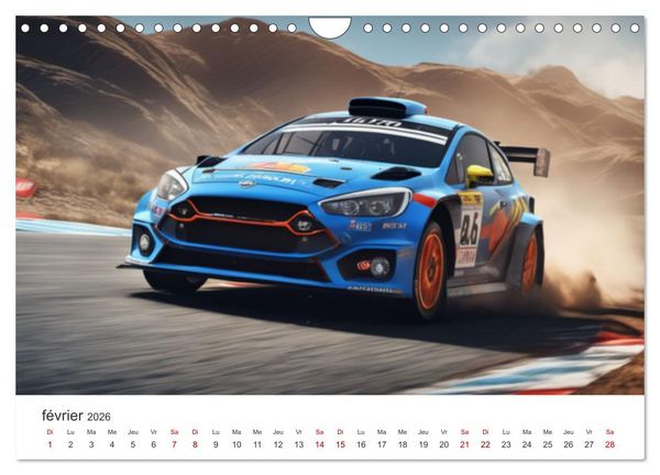 Produktbild: Les voitures de rallye &agrave; l'assaut des pistes (Calendrier mural 2026 DIN A4 vertical), CALVENDO calendrier mensuel