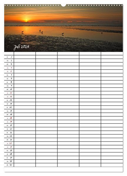Produktbild: St. Peter Ording Familienplaner (hochwertiger Premium Wandkalender 2026 DIN A2 hoch), Kunstdruck in Hochglanz