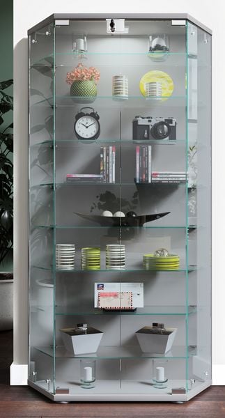 Produktbild: Holz Glas Stand Vitrine Sammelvitrine Cenila XL