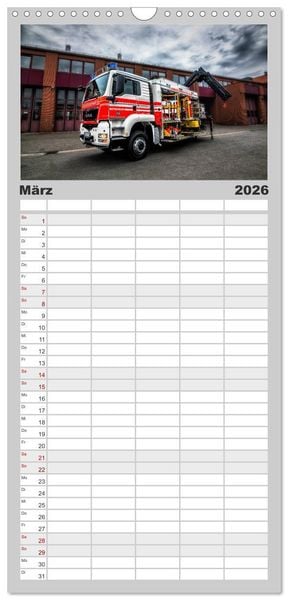 Produktbild: Familienplaner 2026 - Feuerwehr und Rettungsdienst mit 5 Spalten (Wandkalender, 21 x 45 cm) CALVENDO
