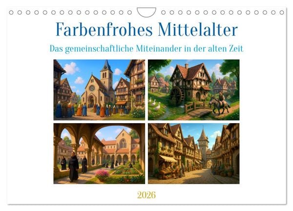 Produktbild: Farbenfrohes Mittelalter (Wandkalender 2026 DIN A4 quer), CALVENDO Monatskalender