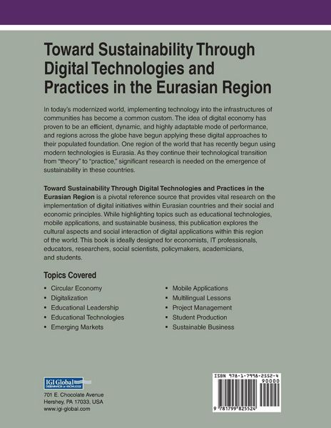 Produktbild: Toward Sustainability Through Digital Technologies and Practices in the Eurasian Region