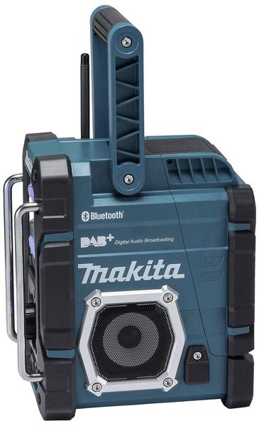 Produktbild: Makita DMR112 Baustellenradio DAB+, UKW AUX, Bluetooth&reg;, USB spritzwassergesch&uuml;tzt T&uuml;rkis, Schwarz