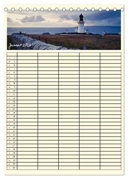 Produktbild: Urlaubsparadiese - Familienplaner (Tischkalender 2026 DIN A5 hoch), CALVENDO Monatskalender