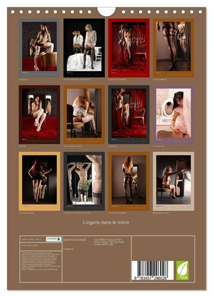 Produktbild: Lingerie dans le miroir (Calendrier mural 2026 DIN A4 horizontal), CALVENDO calendrier mensuel