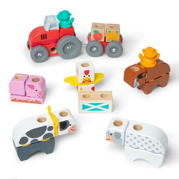 Produktbild: Melissa & Doug Blockables Bauernhof Bauset