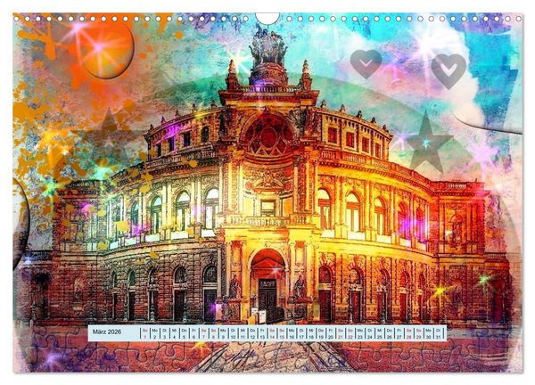 Produktbild: Gr&uuml;&szlig;e aus Dresden (Wandkalender 2026 DIN A3 quer), CALVENDO Monatskalender