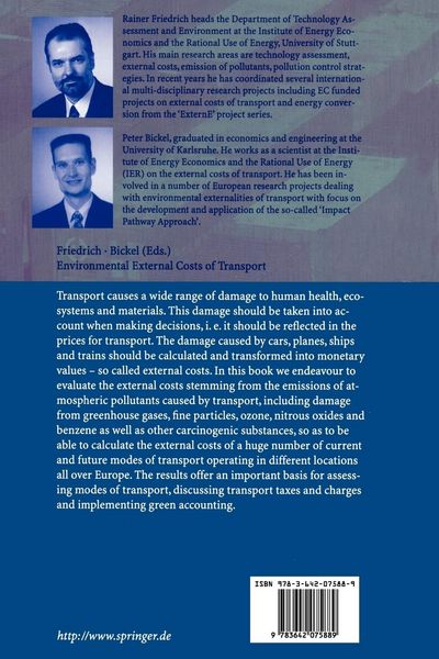 Produktbild: Environmental External Costs of Transport