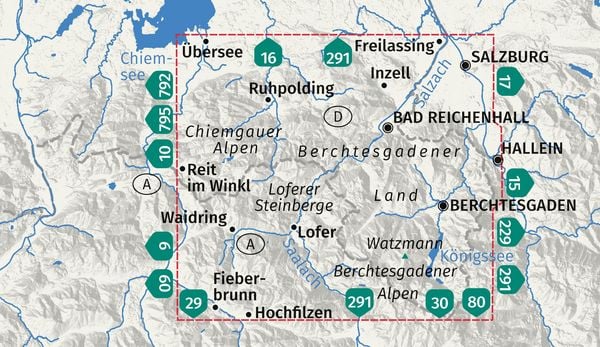 Produktbild: KOMPASS Wanderkarte 14 Berchtesgadener Land, Chiemgauer Alpen 1:50.000