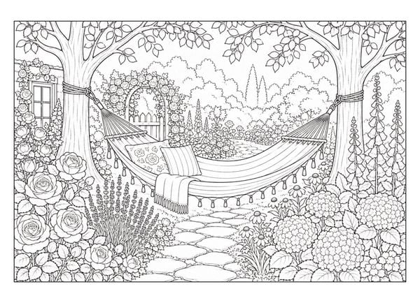Produktbild: Garten Malbuch f&uuml;r Erwachsene &ndash; 50 Ausmalbilder zur Entspannung