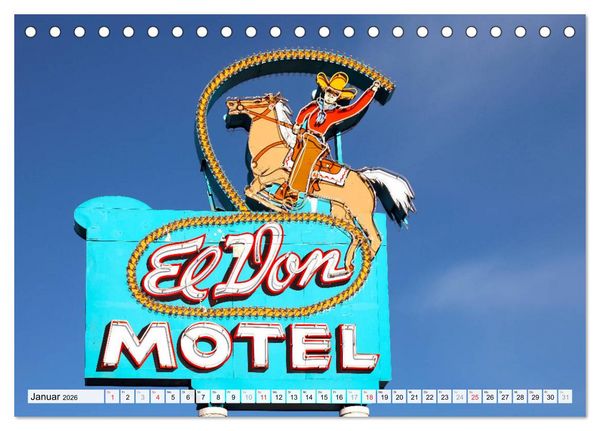 Produktbild: American Motels - Nostalgie mit Neon (Tischkalender 2026 DIN A5 quer), CALVENDO Monatskalender