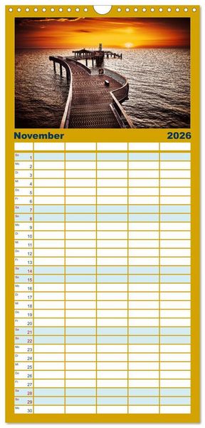 Produktbild: Familienplaner 2026 - Vorpommern im Fokus mit 5 Spalten (Wandkalender, 21 x 45 cm) CALVENDO